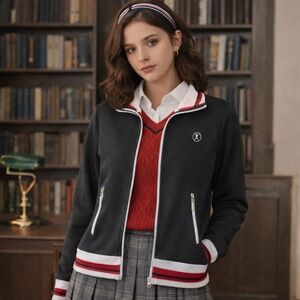 Fairweather Athletica Preppy Zip Jacket – Sporty Chic Retro Vibe